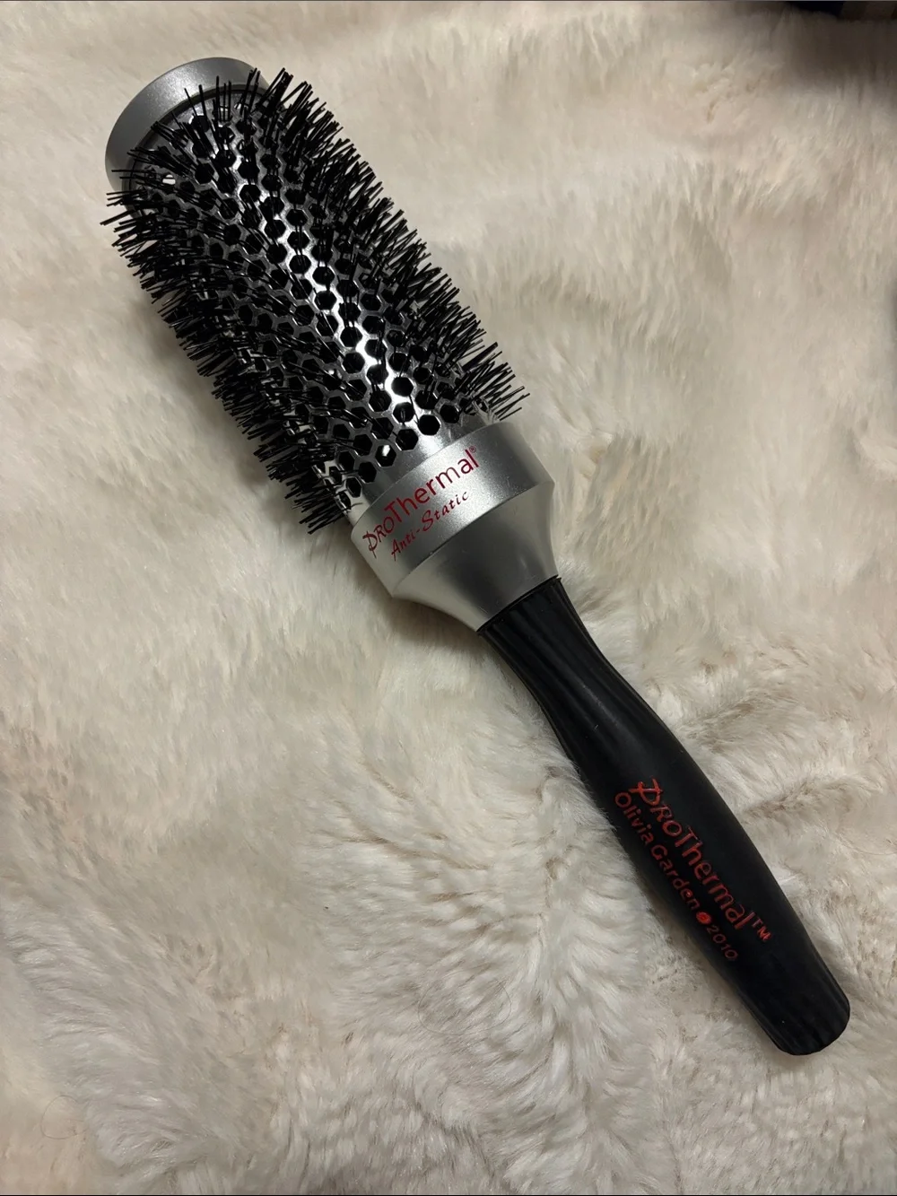Pro Thermal Round Hair Brush Anti-Static - Black/Silver